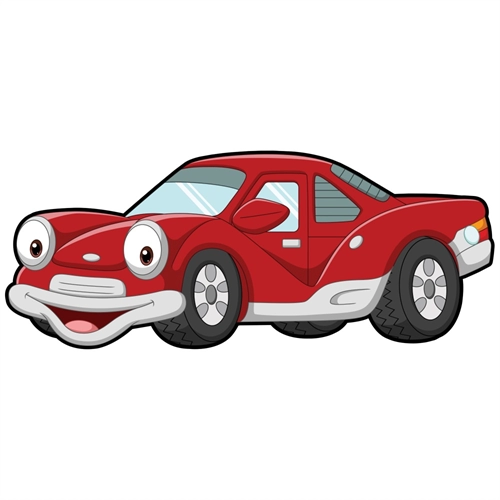 Car Theme Sporty Red Car Transparent Sticker